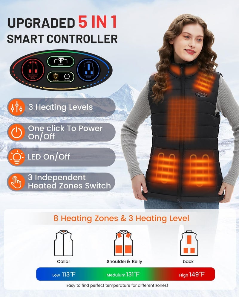 Flyhare Store Heated Vest for Women with Battery Pack Included 16000mAh 7.4V,Warming Women's Heated Vest,Rechargeable Heating Vests - Image 2